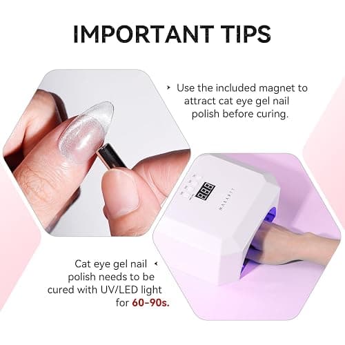 Makartt Universal Silver Cat Eye Gel Polish: Sparkle Glitter Nail Polish Holographic Magnetic Gel with Magnet DIY at Home for Beginner Easy to Use Nail Art Design Manicure 10ml thumbnail 9