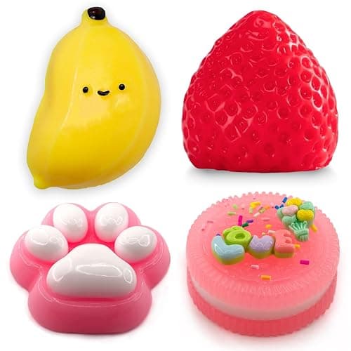 Taba Squishy Toys 4 Pack – Cute Anxiety Relaxing Stress Relief Fidget Set for Kids and Adults, Fun Sensory Toys for Party Favors Gifts - Image 1