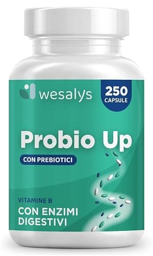 Fermenti Lattici Probiotici - 250 Capsule - PROBIO UP, Concentrato di 20 Ceppi Batterici per Adulti, Probiotico per Intestino, Lactobacilli, Bifidobatteri, Enzimi digestivi, Inulina, FOS, 20 Miliardi - Image 1