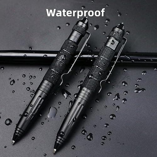2 Pack Military Tactical Pens with 8 Black Refills, Emergency Self Defense & Glass Breaker Pen, Multi-Functional Survival Tac Pens Gifts for Men Dad Husband Him thumbnail 6