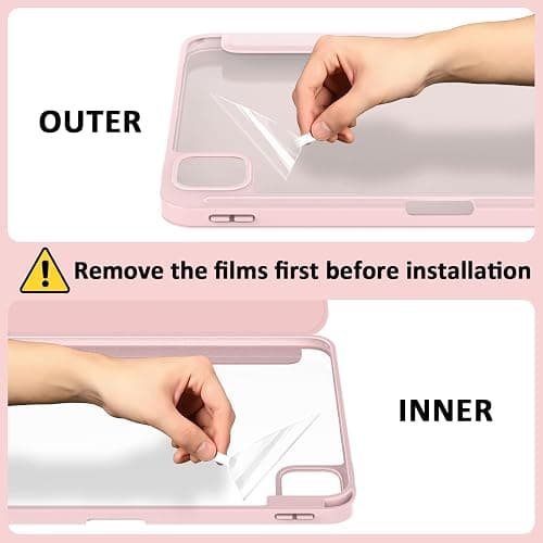 Jarviwiin Case for iPad Air 11 Inch M3/M2 2025/2024, iPad Air 5th/4th Generation 10.9" 2022/2020, Tri-Fold Folio Auto Wake/Sleep Cover with Clear Back/Pencil Holder for Air 5 4 (Floral Pink) thumbnail 6