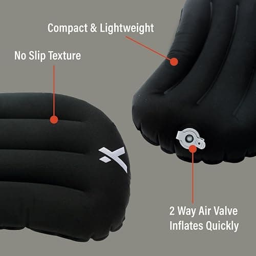 Bear Grylls Inflatable Camping and Backpacking Pillow, Black | Lightweight inflatable pillow that packs down small for backpacking, hiking and travel. Inflates in seconds without a pump. thumbnail 3
