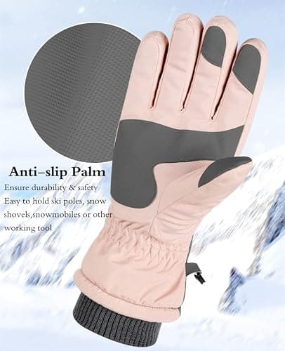 JJZS Winter Ski Snow Gloves for Men, Women, Youth | Touchscreen & Waterproof Cold Weather Hand Warming Gloves Winter Work Gloves thumbnail 5