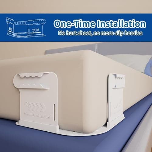 Jzla pro Lock Sheet Holders Keep Sheets Tight Heavy Duty Bed Sheet Holder Corner Fitted Sheet Straps Fit All Mattress Size Easy Installation - White thumbnail 5