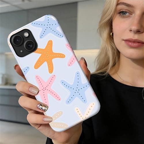 COTAIL Case Designed for iPhone 13 14, Hybrid 2-Layer Case, Military-Grade Protection Durable Shockproof Anti-Scratch Phone Case, Colorful Starfish thumbnail 6