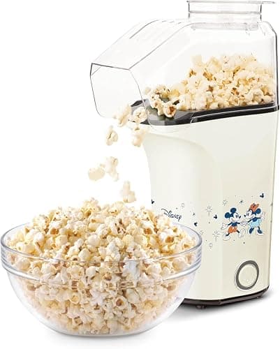 Disney DASH Fresh Pop Popcorn Maker - Oil-Free, Air Popcorn Popper - With Measuring Cup & Recipe Guide - Perfect for Movie Nights - 16 Cups, Mickey & Minnie Design - Image 1
