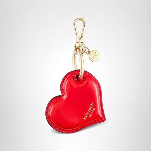 kate spade new york AirTag Charm Keychain - Heart-Shaped AirTag Holder with Luxe Gold Ring Clip for Bags, Luggage, Keys, and More - Classic Red thumbnail 9