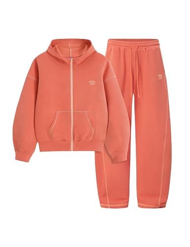 Aelfric Eden Cloud Boxy 2 Piece Fall Lounge Sets for Women Men Zip Up Hoodie Oversized Casual Sweatsuits - Image 1