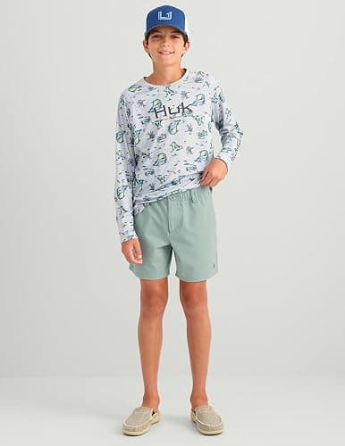 HUK Kids' Next Level Camp Shorts 5" Performance Fishing Shorts, Lightweight, Quick-Dry, Elastic Waistband for Kids thumbnail 4
