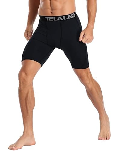 TELALEO 6 or 5 Pack Compression Shorts for Men Spandex Sport Shorts Athletic Workout Running Performance Baselayer Underwear thumbnail 7