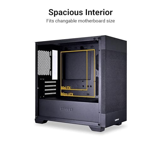 LIAN LI High Airflow Micro ATX PC Case, RGB Gaming Computer Case, Mesh Front Panel Mid-Tower Chassis with 2x140mm ARGB PWM Fans Pre-Installed, Tempered Glass Side Panel (LANCOOL 205M MESH, Black) thumbnail 4