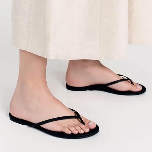 Flat Leather Flip Flops for Women, Comfortable Dressy Thong Sandals 2026 Summer Vacation Essentials,Sandales Pour Femmes thumbnail 2