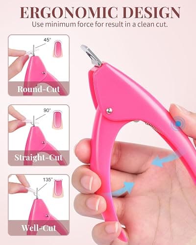 MORGLES Clear Acrylic Nail Tips 500pcs Square Half Cover for Beginners | ABS Plastic, with Glue, Clipper, Files, Cuticle Tool, 10 Sizes 0–9, Works with Dip Powder, Gel Polish, for DIY, Home Use thumbnail 6