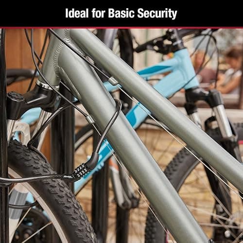 Master Lock Cable Bike Lock 4' x 5/16" Black 8143D | Combination Bike Lock Metal Cable Weather Resistant Vinyl Coating for Outdoor Equipment, Bicycles, thumbnail 6