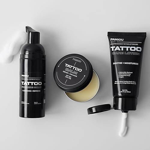 Pamiou Tattoo Aftercare 3 In 1 Set For New Tattoos, Include Tattoo Balm, Tattoo Lotion and Tattoo Soap, Quick Healing, Soothing, Naturally-Derived, Petroleum-Free, Fragrance Free (3 Piece Set) thumbnail 2