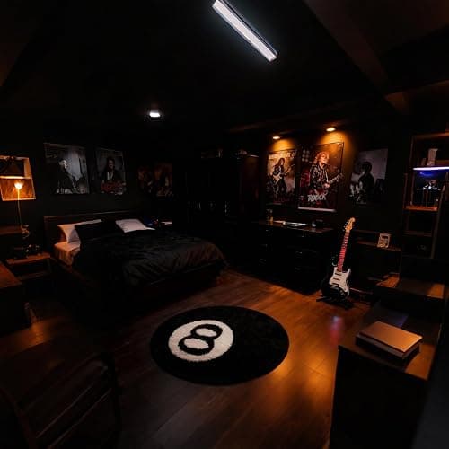 Ezuwail 8 Ball Rug, 24 inch Large Black Round Rug for Home Decor, Stussy Cool Eight Ball Rug for Bedroom Living Room, Housewarming Gift, Black thumbnail 6