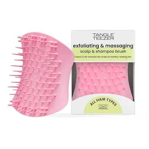 Tangle Teezer Scalp & Shampoo Hairbrush, to Exfoliate, Massage, and Cleanse, for All Hair Types, Pretty Pink - Image 1