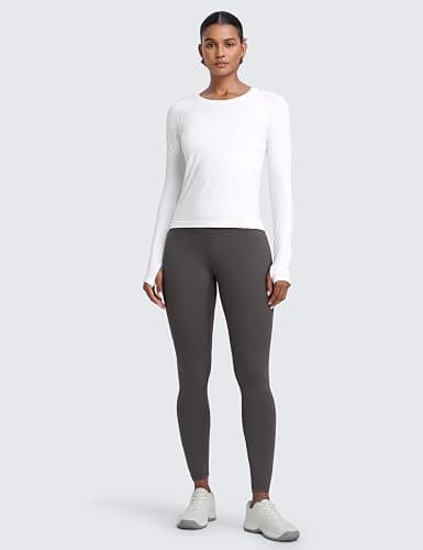 CRZ YOGA Seamless Long Sleeve Shirts for Women Waist - Workout Athletic Running Gym Yoga Tops Crewneck Breathable Quick Dry thumbnail 4