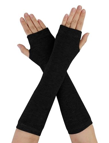 Allegra K Unisex Classic Fashion Stretch Fingerless Arm Warmers Oversleeve - Image 1