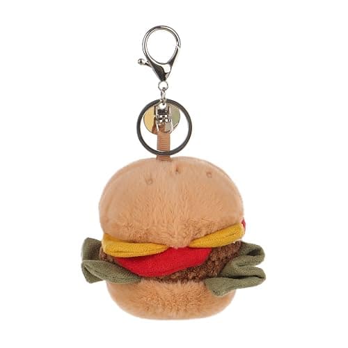 Apricot Lamb Hamburger Burger Essen Netter Schlüsselanhänger, weich gefüllte Plüsch Schlüsselanhänger Spielzeug für Kinderrucksack, Geldbörse, 8 cm thumbnail 5