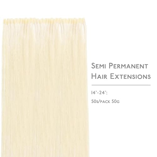 WENNALIFE U Tip Hair Extensions Human Hair, 50g 50s 14 Inch Platinum Blonde Remy Hair K Tip Hair Extension Real Human Hair Invisible Straight Keratin Hair Extensions thumbnail 2