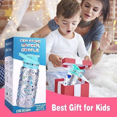 Graduation Gift for Kids - Birthday Girl Gifts Ideas for Kids 8-12 -5 6 7 8 9 10 Year Old, Fun DIY Arts and Crafts Gifts for Girls Birthday Ages 8-12 Decorate Your Own Water Bottle with Stickers Kit thumbnail 7