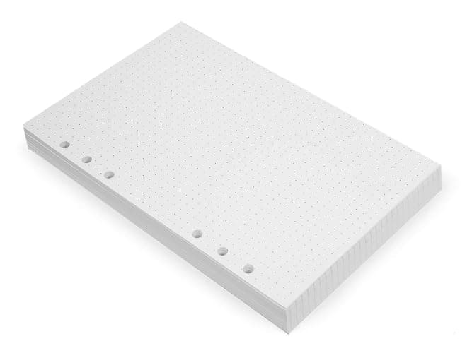 Wanderings A5 6-Ring Binder Planner Inserts - 8 1/4 x 5 5/8" - Thick Cream Color Dotted 120 gsm Loose Leaf A5 Paper Refills Compatible with Filofax 6 Hole 100 Sheets 200 Dot Grid Pages - Image 1