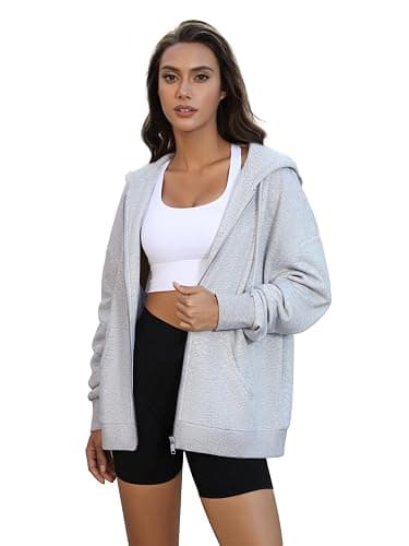 COPYLEAF Oversized Zip Up Hoodies for Women Long Sleeve Sweatshirts Y2K Casual Track Jackets with Pockets thumbnail 2