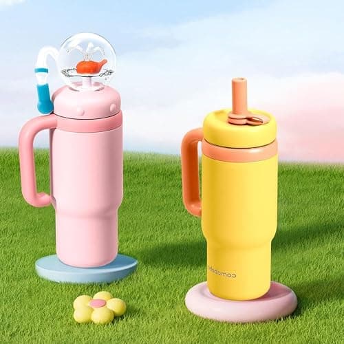 24oz Stainless Steel Whale Fountain Tumbler with Handle,Drinking Cup with Whale Squirt,Whale Water Bottle Two Silicone Soft Tip,Leak-Proof WhaleFountain Tumbler for Kids Teens Adults,Dishwasher Safe thumbnail 7