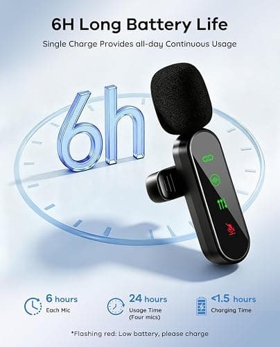 Bayanbulu 4 Packs Wireless Lavalier Microphone for iPhone Android Camera | Mini Clip-On Mic with Noise Reduction for 4-Person Video Recording, Interviews, Podcasts, YouTube, TikTok & Vlogging thumbnail 6