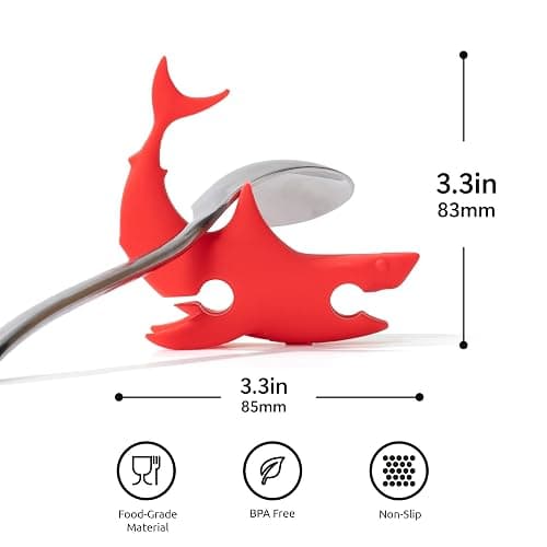 Li&Zhao Funny Silicone Spoon Rest - 3 PCS Shark Spoon Rest for Stove Top Utensil Rest Kitchen Spoon Holder for Stove Organizer Cooking Gifts Kitchen Gifts thumbnail 2