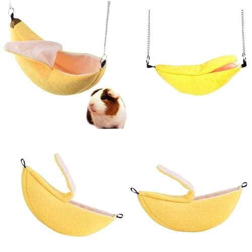 ISMARTEN Banana Bed House, Hammock for Small Animal, Warm Bed House, Cage Nest for Sugar Glider Hamster Small Bird Pet (Banana) thumbnail 3