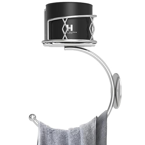 Simple Silver Hand Towel Holder for Bathroom Wall, Metal Sturdy Wall-Mounted Towel Hook with Candle Holder for Vase and Bottled, Hand Towel Racks/Hanger for Bathroom Decor and Kitchen - Image 1