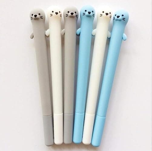 Doraking 3pcs 0.5mm Fine Point Gel Pens, Cute Cartoon Otters Refillable Gel Ink Pens, Black Ink Pen for Writing Note with Box (Otter) thumbnail 6