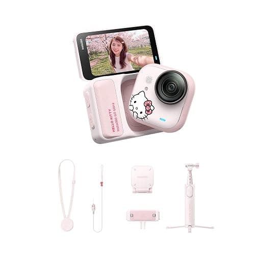 Insta360 GO Ultra × Hello Kitty Edition - Small 4K Vlogging Camera, 53g Ultralight Hands-Free POV Cam, 1/1.28"" Sensor, 200 Min Battery Life, Magnetic Wearable Action Camera for Creative Flexibility - Image 1