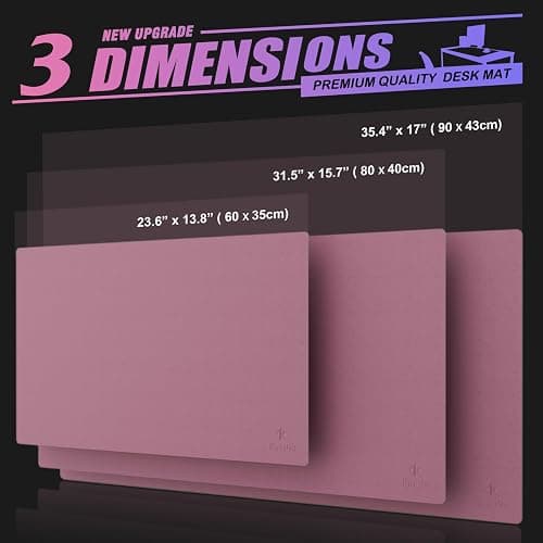 K KNODEL Large Office Leather Desk Mat, Mouse and Keyboard Pad, Computer and Laptop Mat, Desktop Protector and Cover, Writing Pad and Blotter (31.5"x15.7", Purple) thumbnail 2