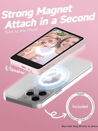 SYNCO XView M4 Écran de Surveillance Magnétique Téléphone Vlog Selfie 4K/1080p - Caméra Arrière sans Fil 50m, Rotation 180°, Batterie 3H, Compatible iPhone/Android pour TikTok/Youtube (Rose) thumbnail 8