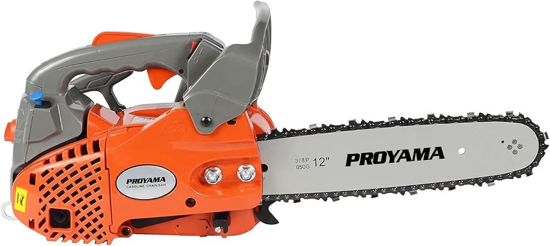 PROYAMA 26CC Top Handle Chainsaw, 12 Inch Small Climbing Handheld Chain saw | Petrol Cordless Lightweight Chain Saw, Portable Easy Start Saw for Tree Wood Cutting with 2 chains(12inch) thumbnail 8