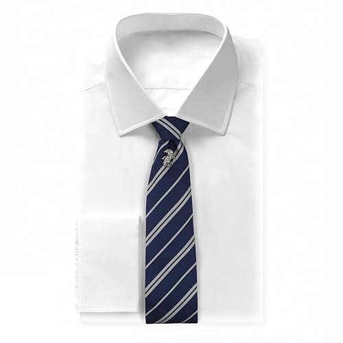 CINEREPLICAS - Harry Potter - Tie with pin - Deluxe Edition - Officially licensed - Ravenclaw - Standard size - 100 % microfiber - Delivered in a gift box - blue & grey thumbnail 2