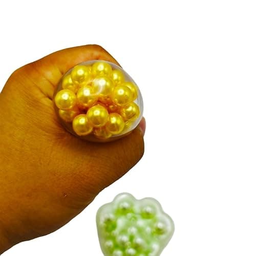 3 Pack Squishy Fidget Toys with Beads for OCD Anxiety Relief Grape Noisy Squishy Ball Cat Paw Fidget Toys thumbnail 2