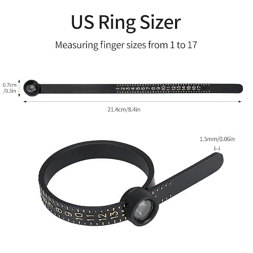 Upgraded Ring Sizer Measuring Set Reusable Finger Size Gauge Measure Tool Jewelry Sizing Tools 1-17 USA Rings Size thumbnail 3