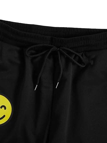 WDIRARA Men's Floral Letter Graphic Print Drawstring Waist Tie Front Sweatpants thumbnail 5