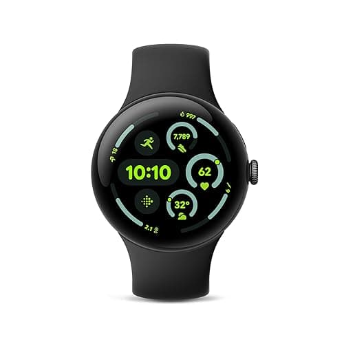 Google Pixel Watch 3 (45mm) Latest Model - Android Smartwatch, Heart Rate Tracking, Fitbit Advanced Running, Fitness Insights, 24-Hour Battery - Matte Black Aluminum Case - Obsidian Band - Wi-Fi - Matte Black Aluminum Case - Obsidian Band - 45mm - Wi-Fi - Pixel Watch 3 only