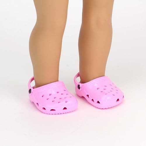 Sophia's Rubber Garden Clog Sandal with Heart Cut Outs and Heel Strap Shoes Accessory for 18" Dolls, Light Pink thumbnail 2