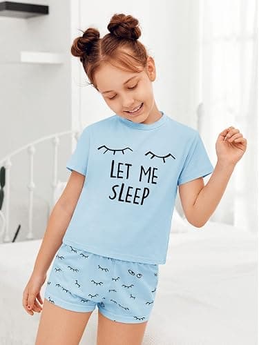 Kingdenergy Girls Summer Cute Print Shorts Set T-Shirt and Short Pant 2 Piece Outfits Clothing Sets thumbnail 4