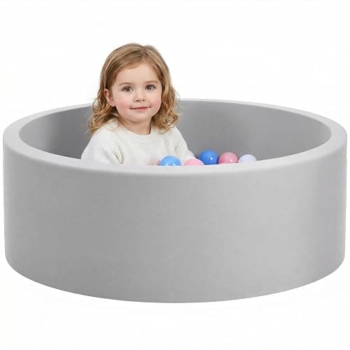 Wilwolfer Foam Ball Pit for Toddlers, Large Baby Ball Pit for Babies with Soft Memory Sponge, Indoor Outdoor Baby Playpen, Kids Play Ball Pool, Gift Toys for Infants Boys and Girls (Gray, NO Balls) - Image 1