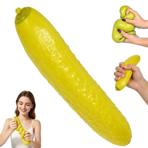 Jumbo Pickle Squíshy Toy, Calming Sensory Experience, 11in Pickle Squíshy Toys, Fruit Squeeze Sensory Fidget, Soft Texture Funny Design for Office, Home, Slow Rebound Gel Stress Reliever for Adults - Image 1