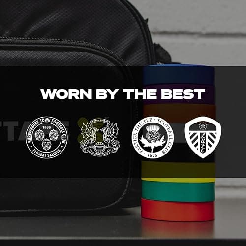 SPORTTAPE 6 Rolls Sock Tape - Black - 1.9cm x 20m | PVC Insulating Tape for Football, Soccer & Rugby - Holds up Football Socks, Shin Pads & Shin Guards | Secures Lifting Blocks, Boots & Ears thumbnail 8