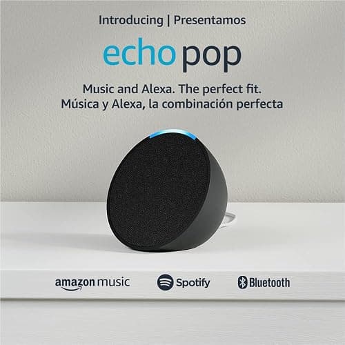Echo Pop | Full sound compact smart speaker with Alexa | International Version with US Power Adaptor | Charcoal thumbnail 7