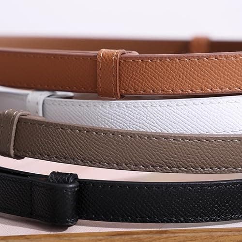 Women's Skinny Leather Belts Thin Waist Belt for Women with Turn Lock Buckle, Belts Woman Adjustable for Dresses and Jeans thumbnail 9